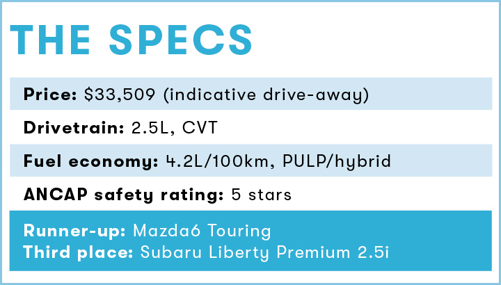 Best Medium Car under $50K - Toyota Camry Ascent Hybrid specs.
