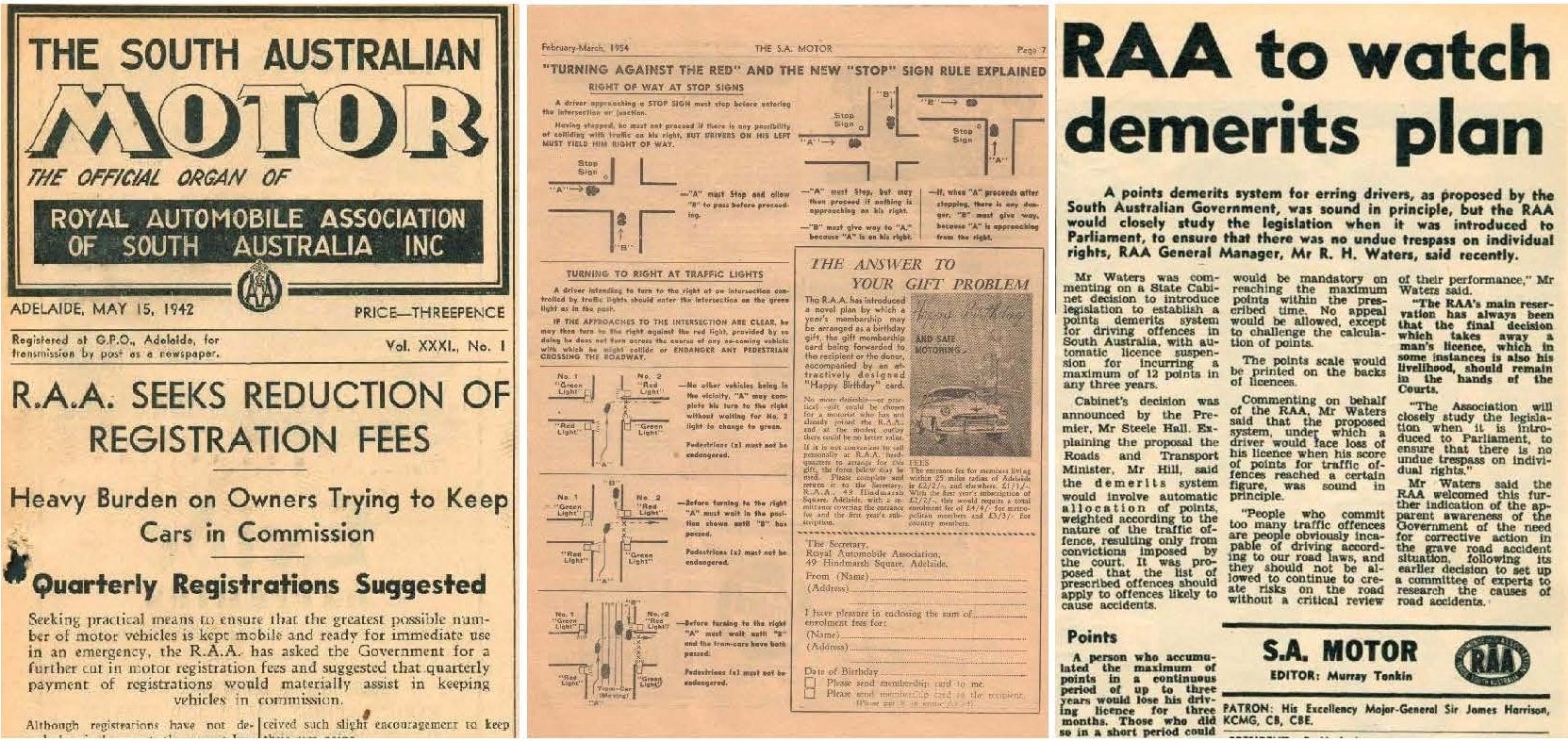 samotor magazines from 1942, 1954 and 1969.