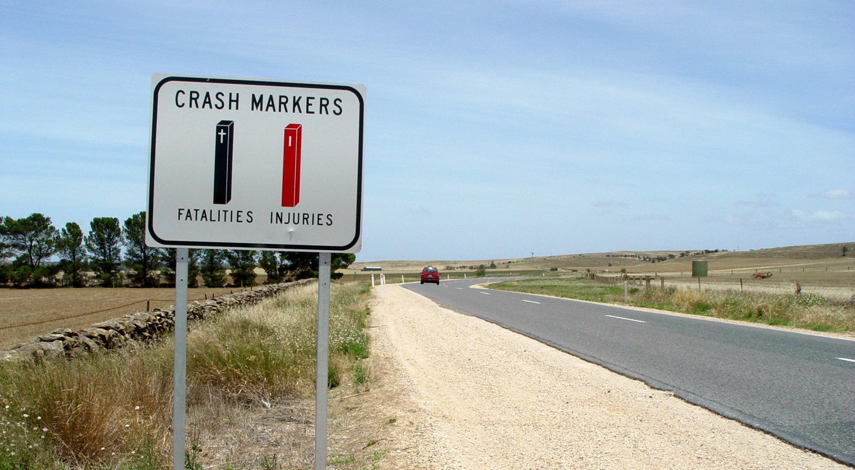 Fatality sign on the side of the road