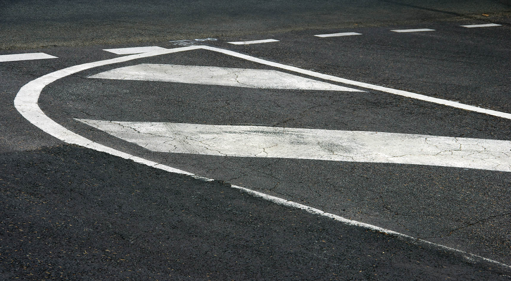 A painted median strip