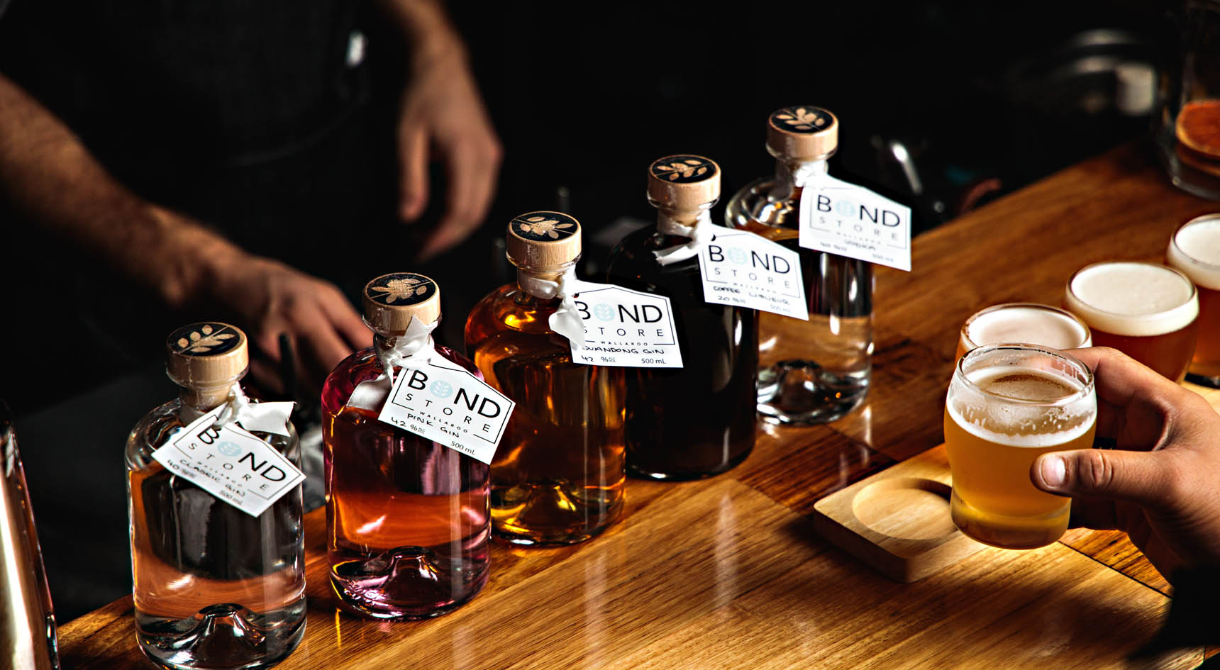 A range of whiskies at Bond Store in Wallaroo.