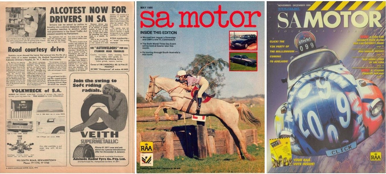 samotor magazines from 1973, 1986 and 1999.
