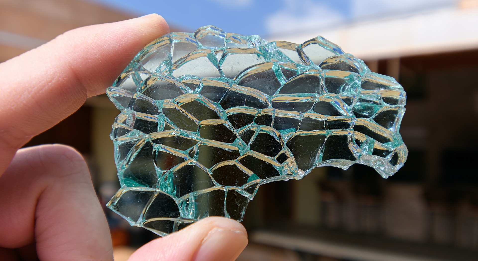 Broken tempered glass