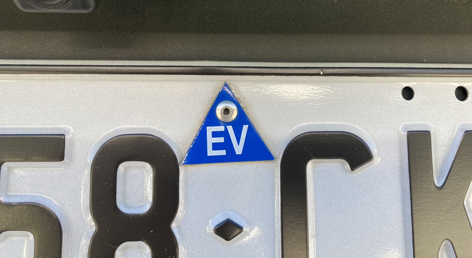 EV tag on number plate