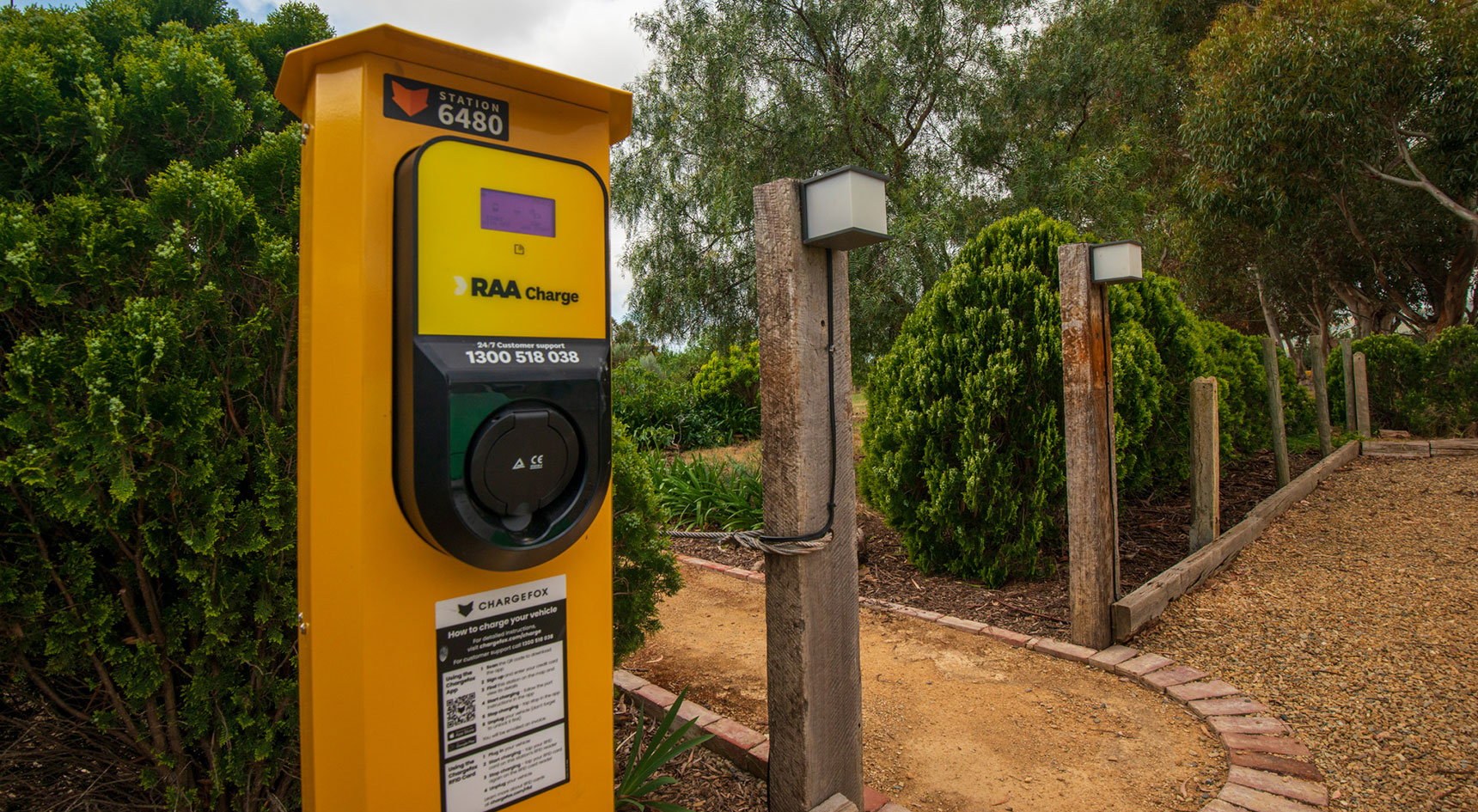 RAA charger surrounded by trees