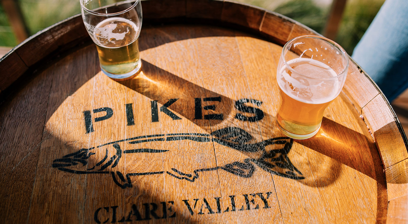 Pikes beers on a barrell