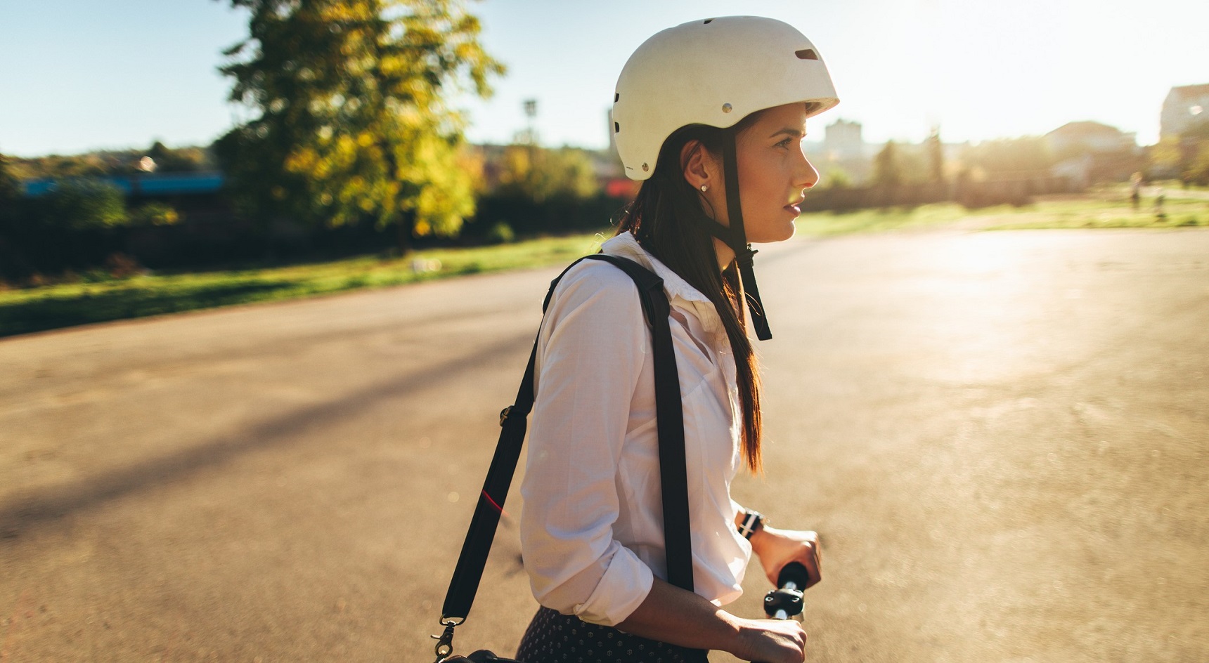 You can only ride an e-scooter if you're wearing a helmet.