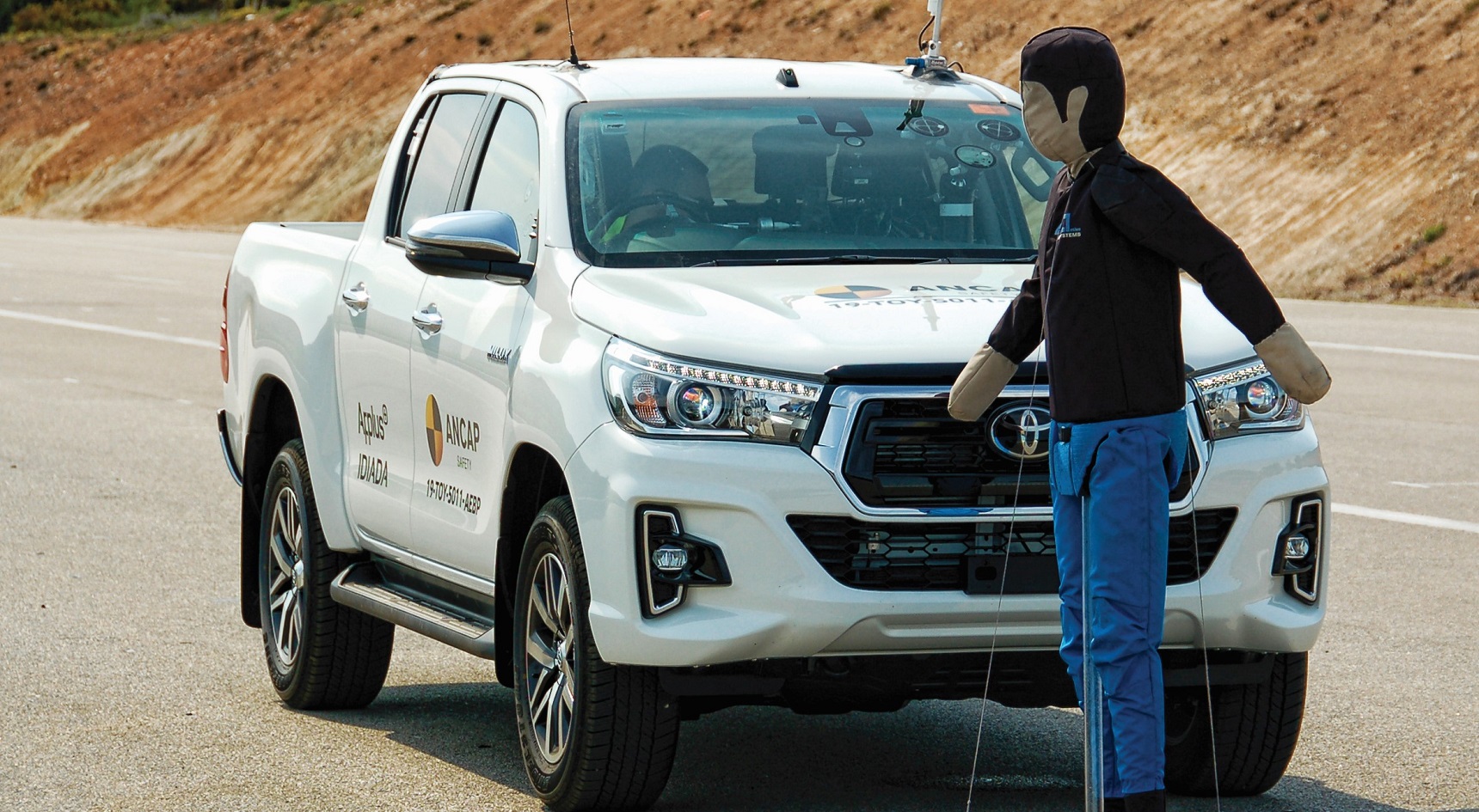 ANCAP Toyota Hilux pedestrian crash test. Image: ANCAP