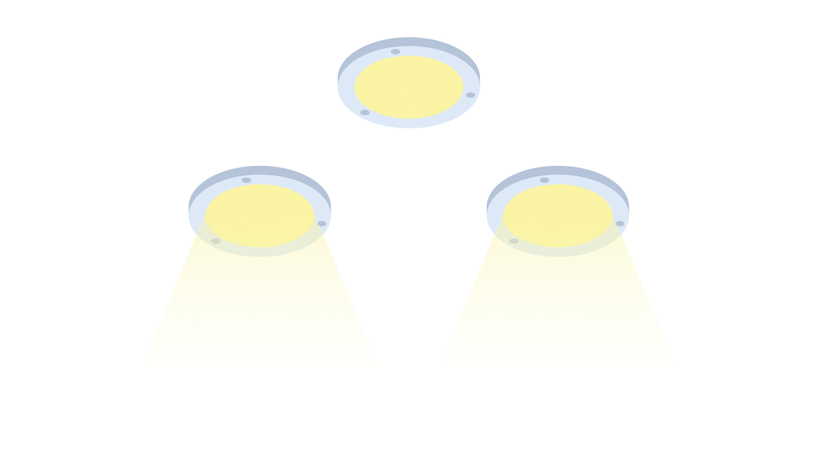 Cartoon image of sparkling downlights. Image: Getty