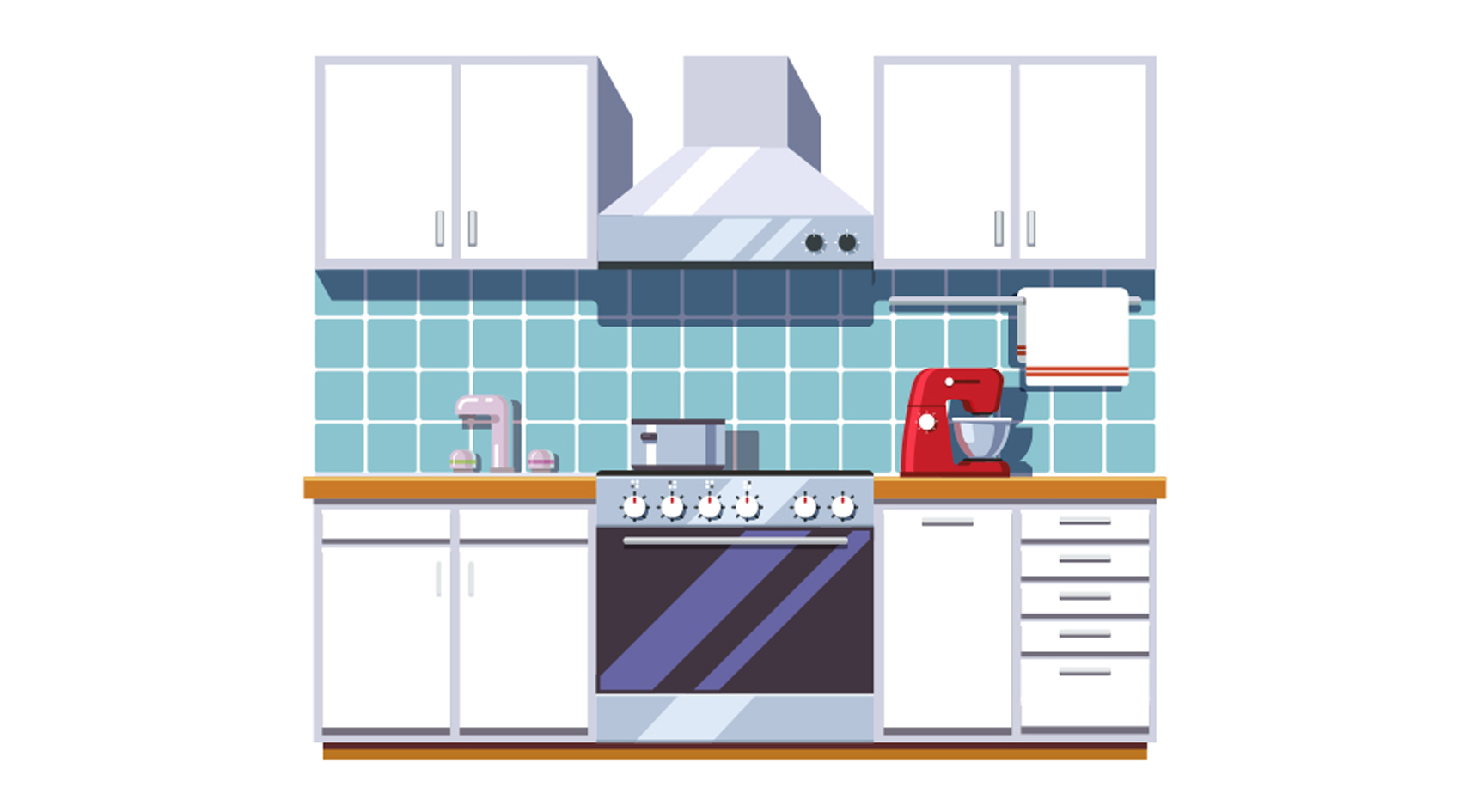 Cartoon image of a sparkly new kitchen. Image: Getty