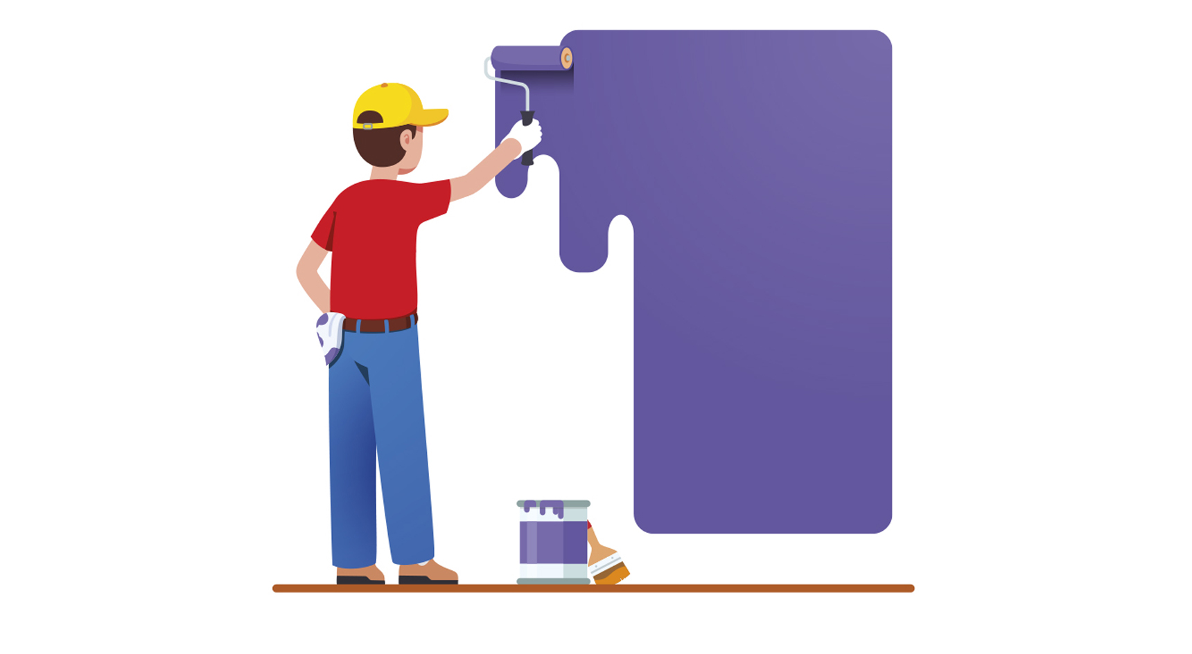 Cartoon image of man painting the walls. Image: Getty