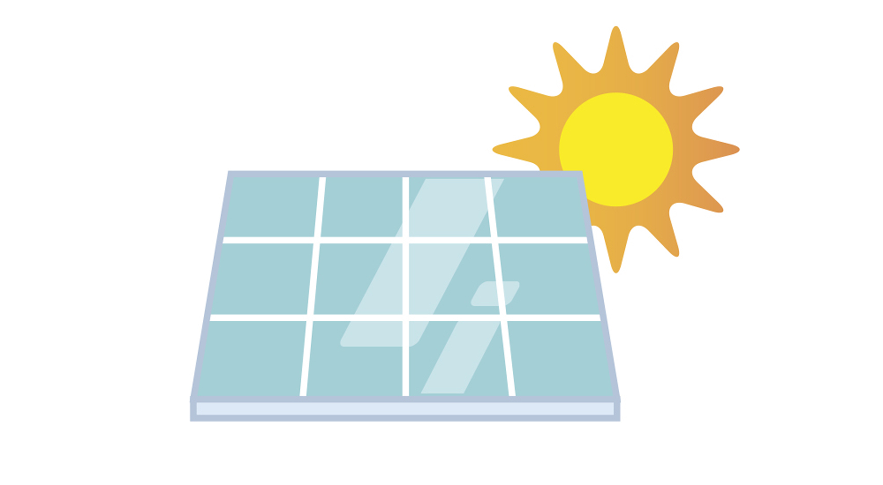 Cartoon image of solar panels. Image: Getty