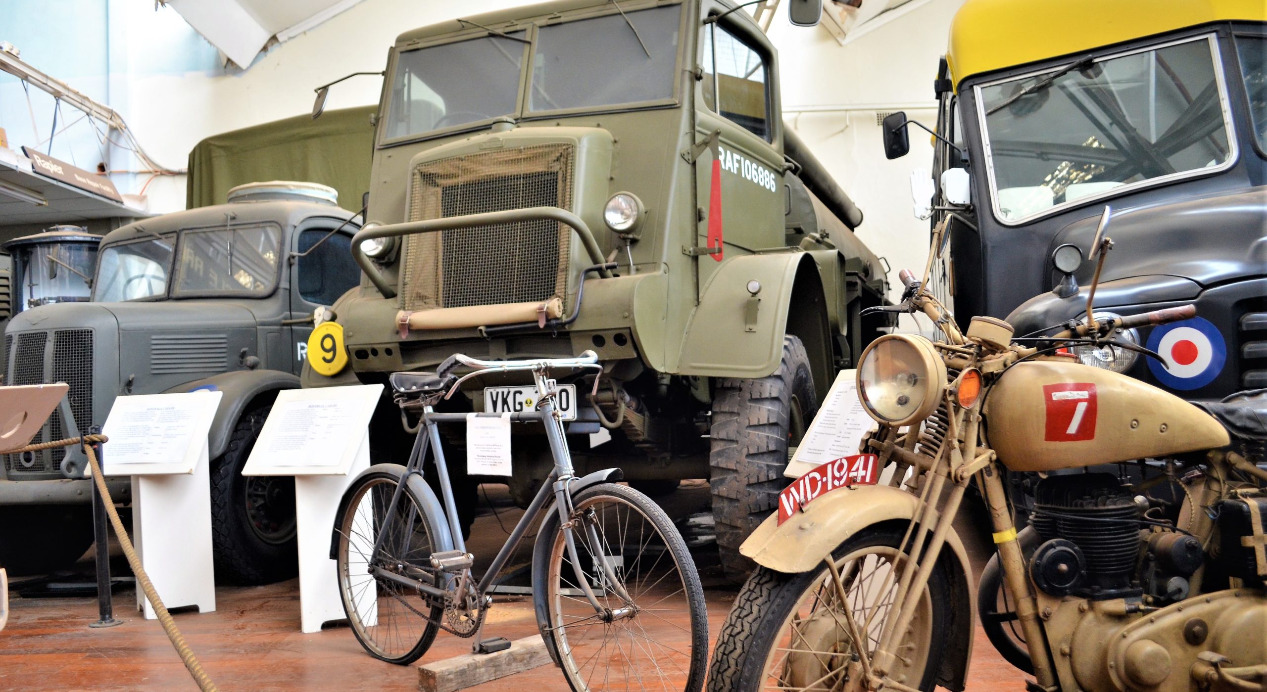 The museum has a diverse collection of military vehicles