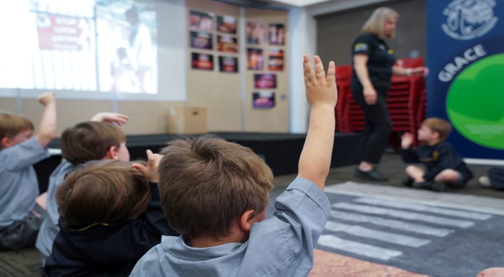 RAA Road Safety Education Officers take questions from primary school students