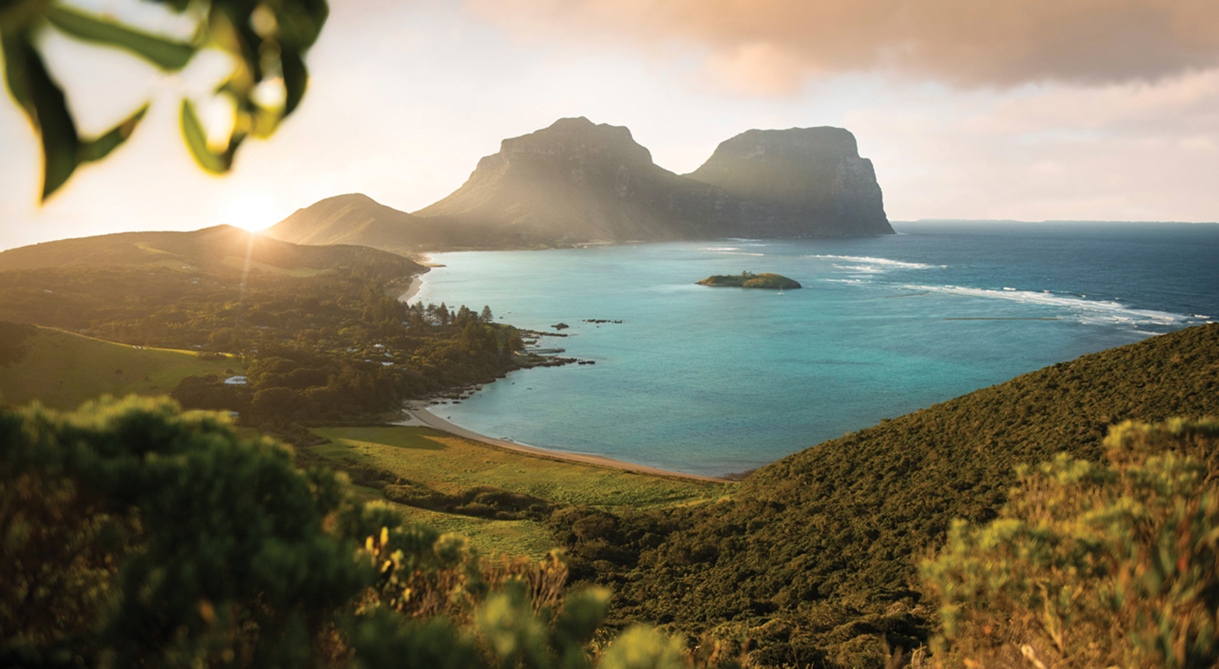 View of Mount Lidgbird and Mount Gower, Lord Howe Island, NSW.