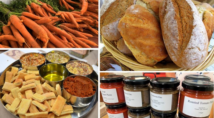 A range of produce at the farmers markets