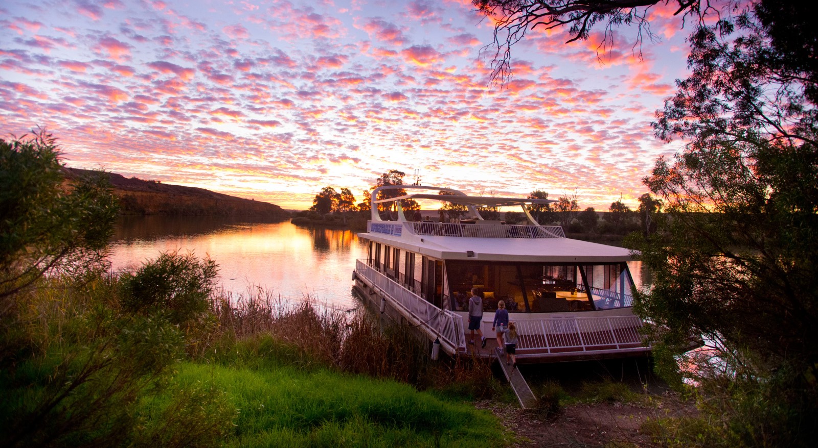 Houseboat and sunset