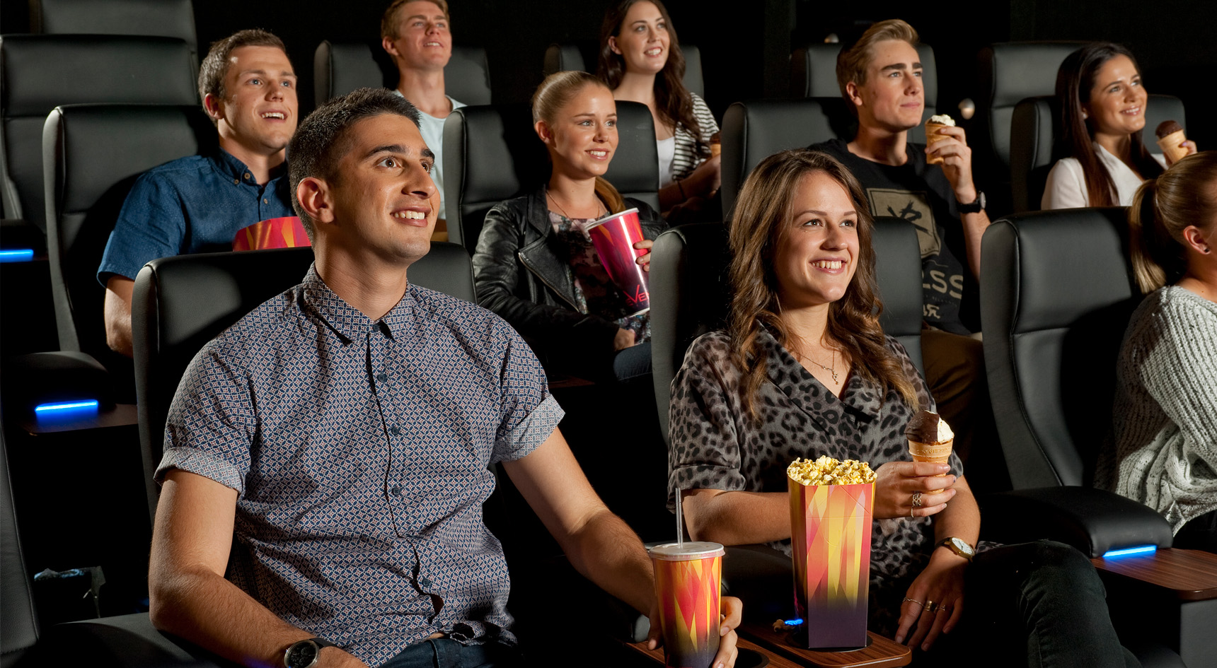 People enjoying Gold Class at the cinema. Image: Getty