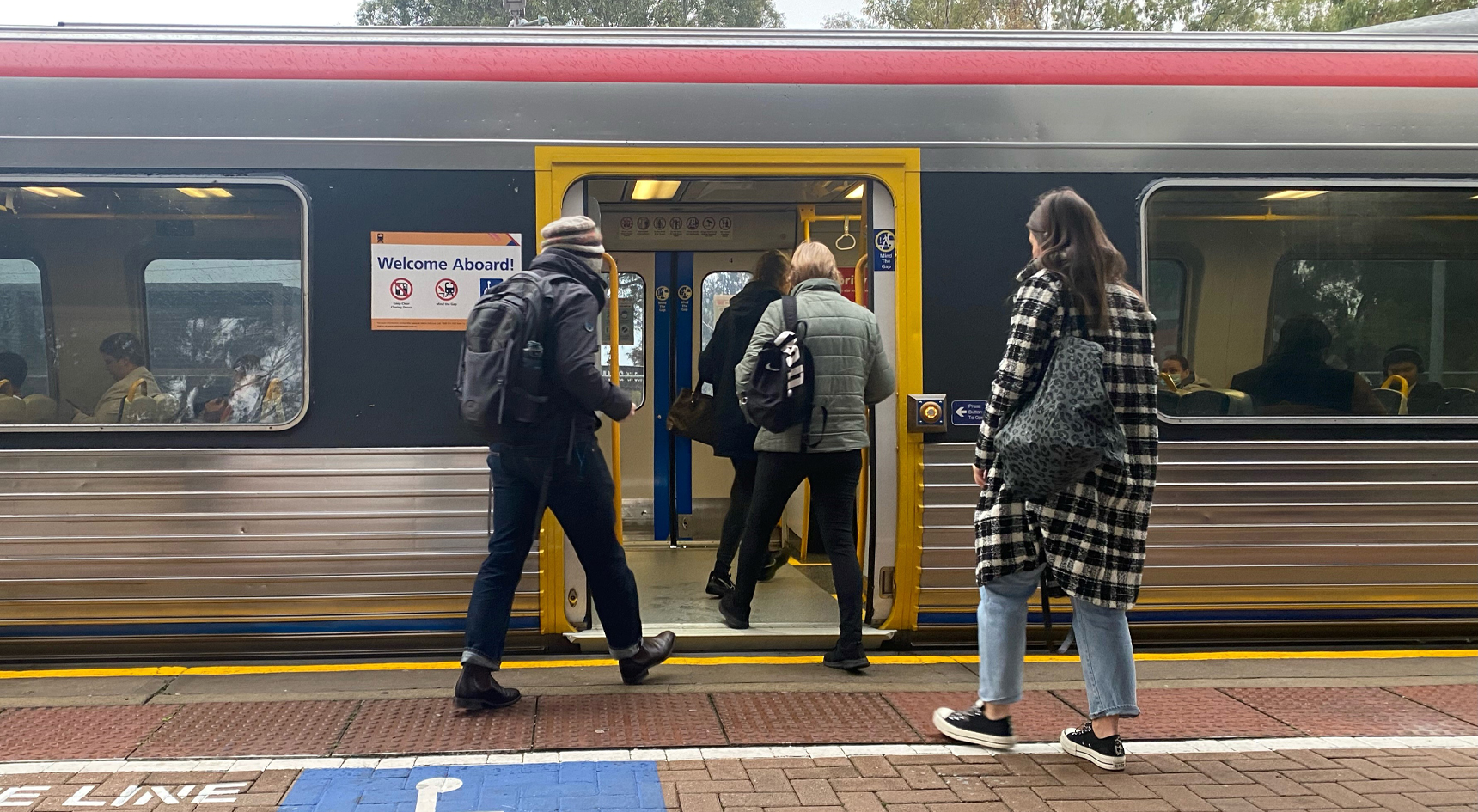 Boarding Adelaide Metro Train