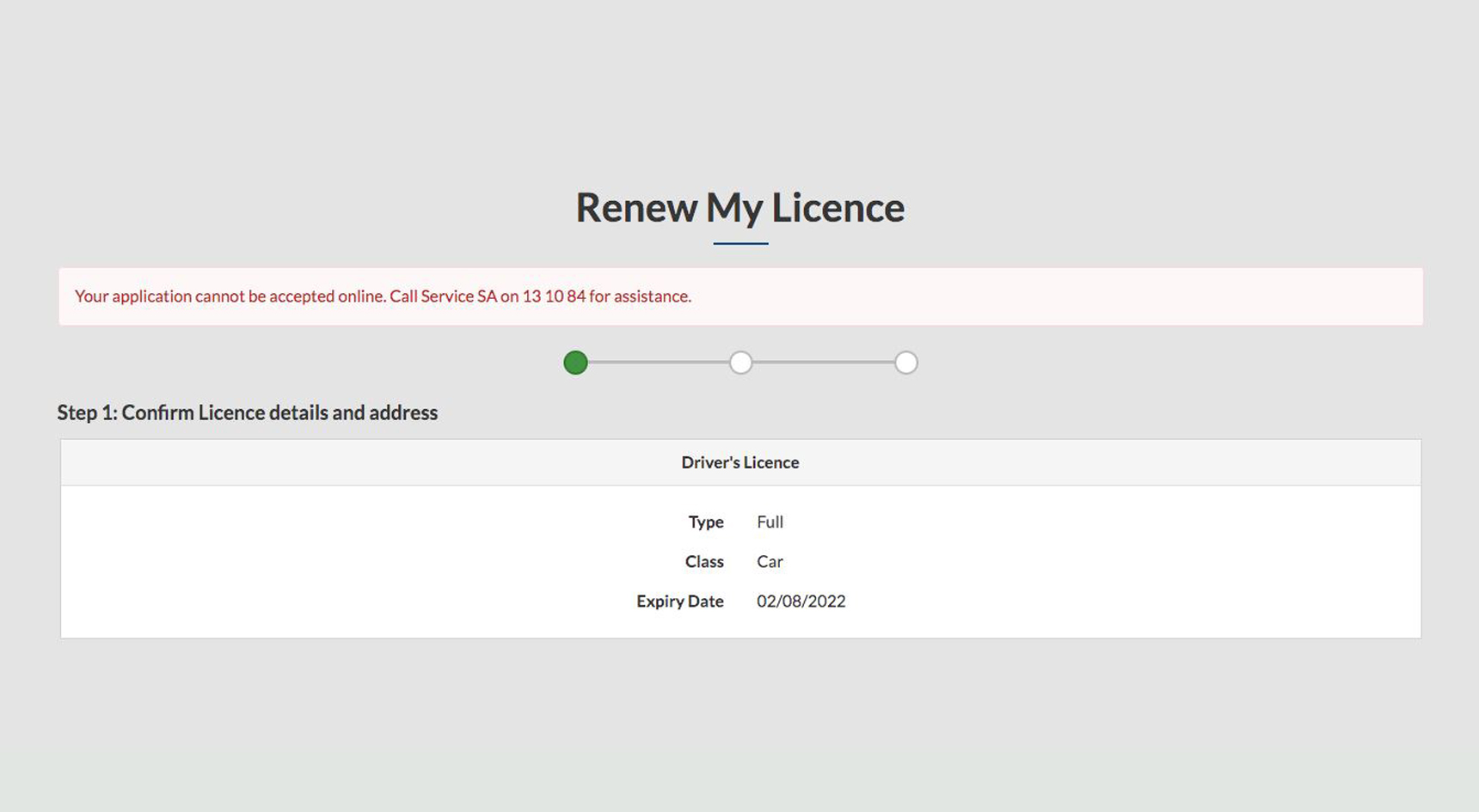 Renew My Licence Prompt