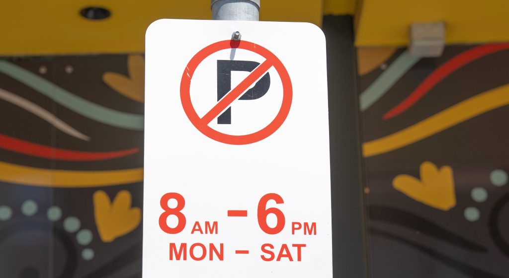 No parking sign.