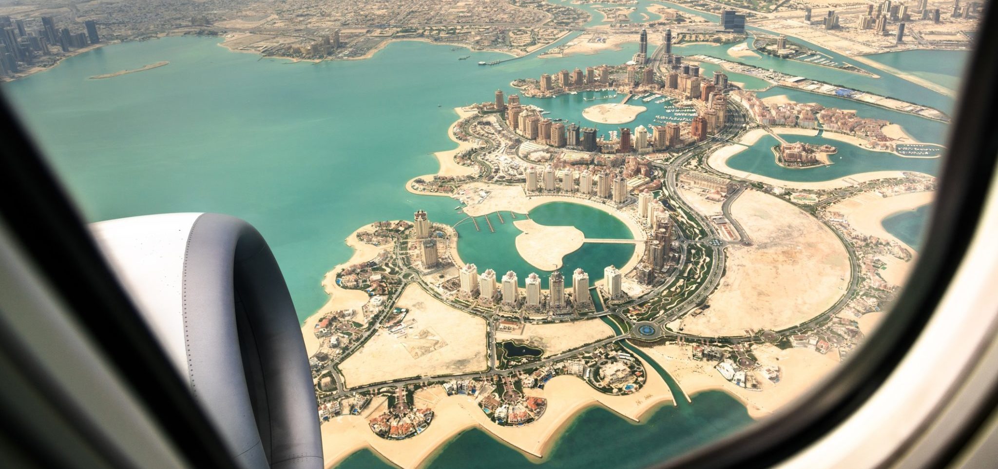 Aerial shot of Doha city.