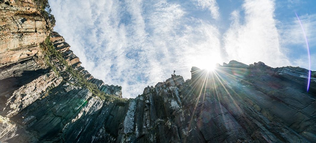 Towering cliffs at Bruny Island.