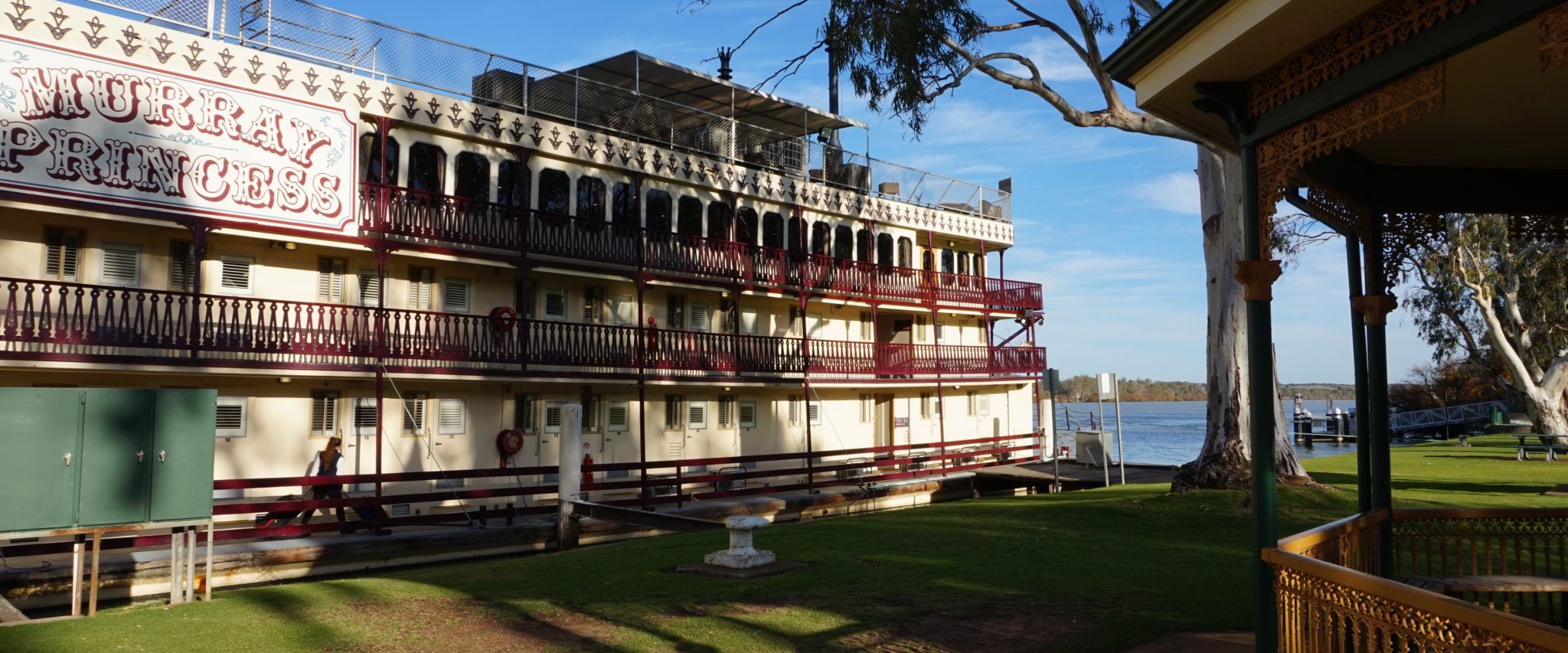 The PS Murray Princess on the banks of the Murray River.